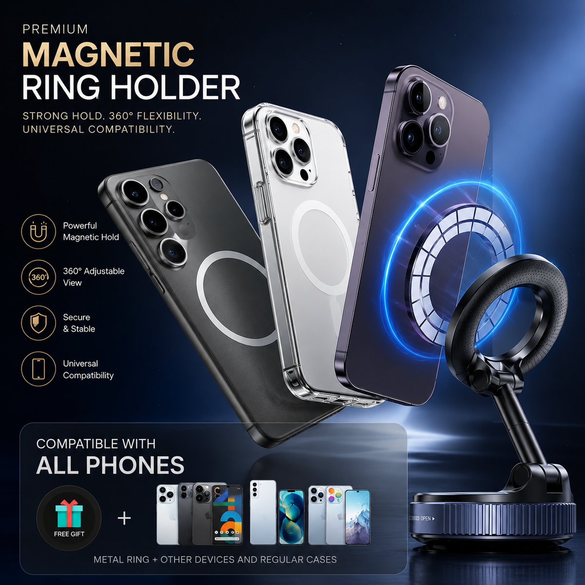 HaloGrip™ – Magnetic Phone Holder